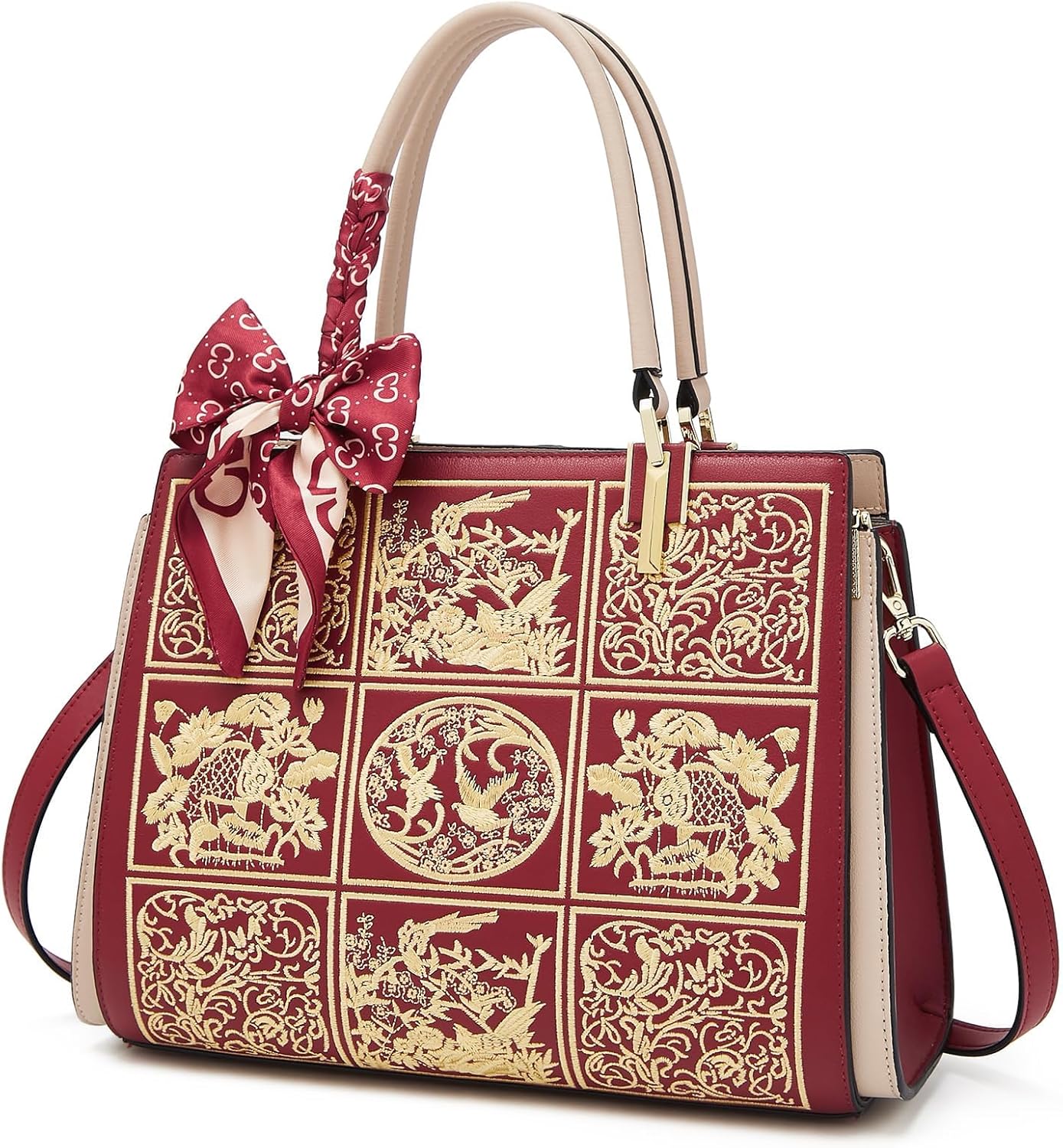 FOXLOVER Leather Satchel Handbags for Women Tote Shoulder Bag FOXLOVER Leather Satchel Handbags for Women Tote Shoulder Bag